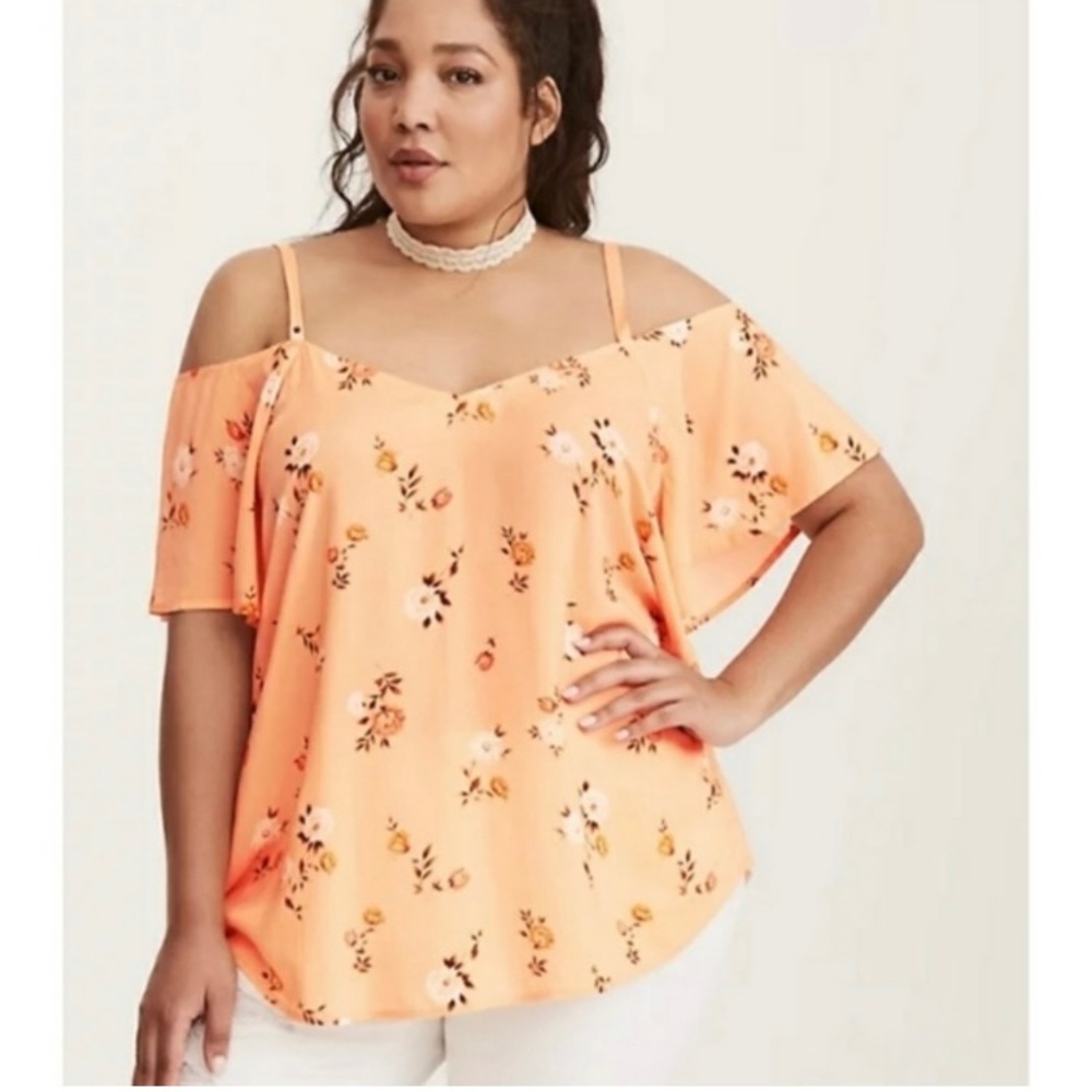 Torrid floral cold shoulder top